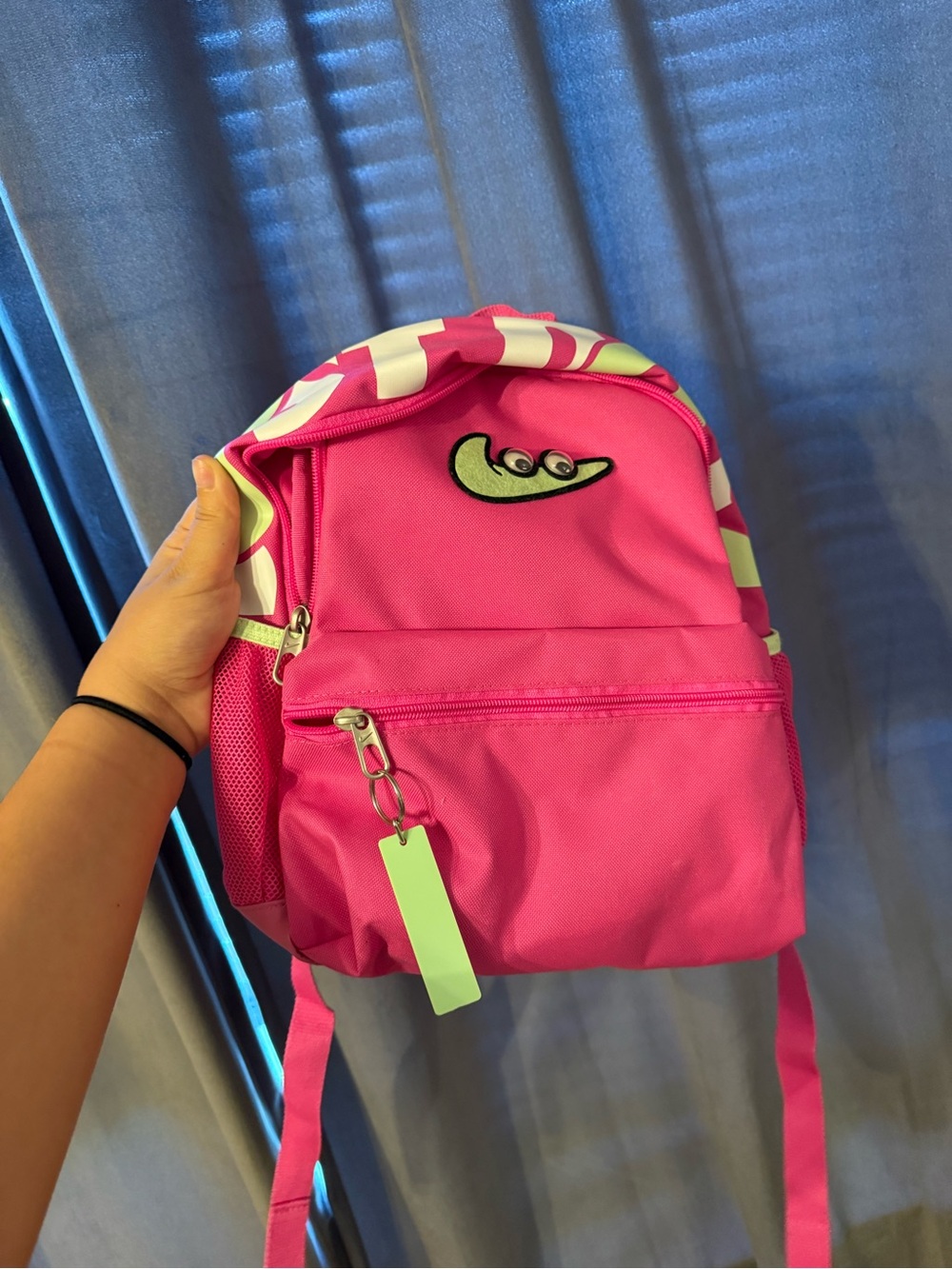 Nike Kids Pink and Lime Green Backpack